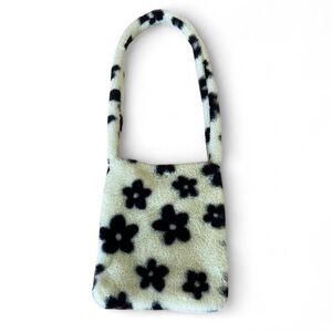 Urban Outfitters Cream and Black Floral Bag